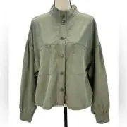 Sanctuary Standard Surplus Long Sleeve Button Front Jacket - Army Green - Large