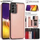 For Samsung Galaxy A16 A15 A35 A55 A14 A54 A53 5G Card Holder Leather Case Cover