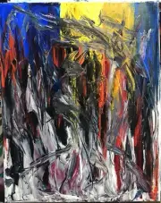 “The Aztec Warrior”, Original Painting Canvas Art #michaelscottwoodcock
