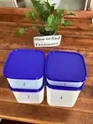 ) BRAND NEW TUPPERWARE MODULAR MATES SQUARE BLUE LID AIRTIGHT DRY DIY STORAGE