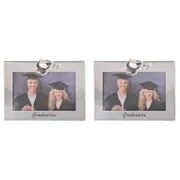 2PK Gibson Gifts Silver Graduation 6x4'' Photo Frame Rectangle