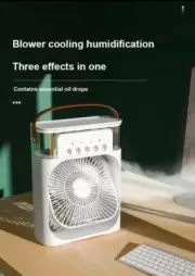 Fan Air Conditioners USB Electric Fan LED Night Light Water Mist Fun 3 Portable