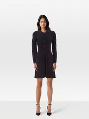 Navy Wool Knitted Dress