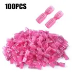 100Pcs Nylon Insulated Spade Connector Quick Disconnect Crimp Terminals Marine
