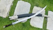 35" blade Custom Kilij with Ornate Sheath- Handcrafted Curved Blade-Full tang