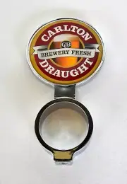 Carlton Draught GB Pub Bar Beer Tap Top Font Handle Badge New unused!