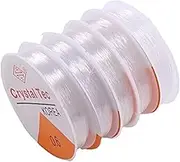 5 Roll Clear Elastic Beading Threads，Stretchy Bead Cord String Stretchy Crystal Bracelet String for DIY Bracelet,Beading, Jewelry Making (0.5/0.6/0.7/0.8/1.0mm)