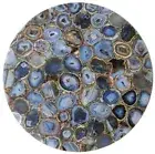 Gray & White Table top Natural Agate Round Table , Agate Tray, Black Agate Décor
