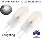 2X 12V G4 BI PIN 12 LED 2835 FROSTED BULB RV MOTOR HOME CARAVAN AUTOMOTIVE CAR