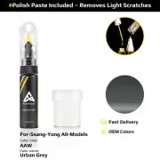 Touch Up Paint For Ssang Yong All Models AAW Urban Grey With Polish Paste