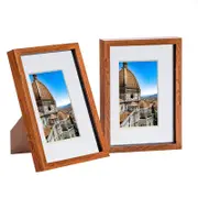 Nicola Spring 3D Shadow Box Frames with A5 Mount - A4 (8" x 12") - Dark Wood - Pack of 2