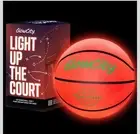 GlowCity Glow in The Dark Basketball No. 7 - LED Light Up for Night Ball Games