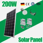 200W Solar Panel Kit Mono 200 Watt 12V Battery Charge Camping Caravan Power Home
