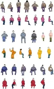 50pcs Painted People Sitting Passenger :87 Scale HO