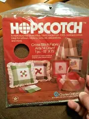 Cross Stitch Aida Tartan CHARLES CRAFT HOPSCOTCH 14 Count 15"x15" Brown Plaid