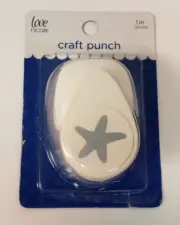 Love Nicole White Starfish Star Craft Punch 1" Paper Card MEM 7421 Brand New