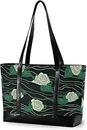 miaozhen Rose Velvet Ribbon Grass Green Waterproof diaper bag tote with zipper for teacher with Personalized estuche para laptop 14 pulgadas, Rose Velvet Ribbon Grass Green, 1 size