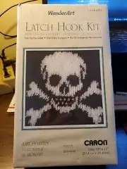 New Wonder Art Latch Hook Pirate Skull Crossbones Kit 12"X12" Aargh Matey #4801
