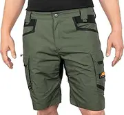 [ACE] Constructor Men's Work Trousers Short - Men's Work Trousers with Cargo Pockets & Stretch Waistband for Summer, Olive, 30