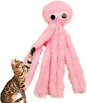 Cat Chew Toys for Kittens | Plush Pillow Cartoon Octopus Teething Toy | Soft and Safe Pet Toy for Interactive Play and Chewing | Great for Teething Relief, Boredom Reduction, and Indoor Cat Activity