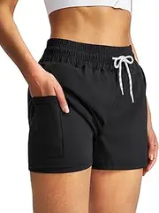 [YGDSX] Women's 7''Long Swim Board Shorts Quick Dry Beach Shorts with Liner Pockets Swimsuits Bottoms Trunks for Women
