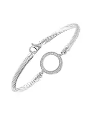 Circle Silver 0.10 ct. tw. Diamond Bracelet