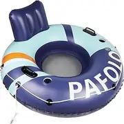 Inflatable River Tube Float, Pool Float Adult, River Tubes for Floating Heavy Duty with Mesh Bottom, Comfortable Backrest & 2 Cup Holders & Durable Grab Handles,450 lbs Weight Capacity