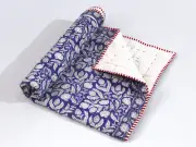 Indian Baby Quilt perfect for Nursery Addition & Baby Shower Gift Block Print