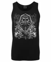 BigTees Australia Egyptian Skull Mens Singlet (Black, Regular & Big Mens Sizes)