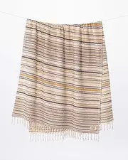 Teema Large Turkish Beach Towel - 100% Turkish Cotton - Sand Free - Fast Drying - Versatile and Multi-Use - The Shoreline (Tan)
