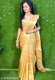 Fancy banarshi Kot jari Silk Saree With Unstitched Blouse Festive Women Sari