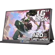 16'' 120Hz Portable Gaming Monitor, 100% sRGB 2.5K QHD 400nits Portable Monit...
