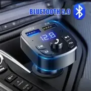 Bluetooth 5.0 Wireless Handsfree Car FM Transmitter MP3 Player 2xUSB Charger Kit
