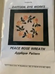 Peace Rose Wreath Applique Pattern By Daffodil Dye Works
