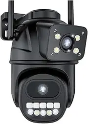 6K 12MP WiFi IP Camera Outdoor Three Lens Panoramic View PTZ IP Camera AI Tracking Security Protection CCTV Video Surveillance(E/U,4K 8MP Add 128G)