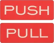 uxcell 1Set Push Pull Door Stickers, 2x4.7in Push and Pull Signs Plate Acrylic Vertical Self-Adhesive for Doors Glass Window Business Stores, Rectangle, Red