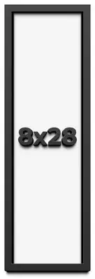 8x28 Shadow Box Frame Black | 1 inches Deep Real Wood Contemporary Shadowbox Dis