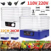 22-26cm Adjustable 5 Trays Food Dehydrator Fruit Dryer Jerky Maker 35-70℃ 350W