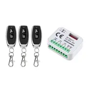 Universal Garage Door Opener Switch with 3 Remote Control RX Multi Frequency 300-868Mhz Receiver 9-30V 2CH Relay Module White