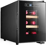 Wine Cooler, Incorporated Or Independent Wine Refrigerator Such As Champagne and Wine, Single Zone Temperature Memory Function with LED Light and Handle