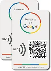 [MESSAGENES] Review Us on Google QR Code Stickers | Reusable Smart QR Code and NFC | Pack 2 Rectangular Units | Easy Reviews | Modify Link Whenever You Want | Google Decal for Business…