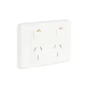 Clipsal 2025-WE - Double power point GPO 10Amp - White (2000 Series)