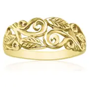 9ct Yellow Gold Leaf Design Ring