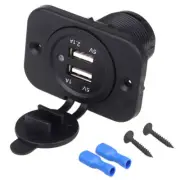 Car Dual USB Port Chargers Cigarette Lighter Outlet Socket Power Adapter Black (for: Daihatsu)