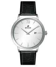 Westar Profile Leather Strap Silver Dial Quartz 50214STN107 Men's Watch