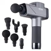 VEVOR Massage Gun Deep Tissue, Percussion Muscle Massager for Athletes - with 8 Speed Levels & 6 Massage Heads, 16V 2500mAh Batteries, Handheld Electr