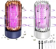 Bug Zapper,Electric Mosquito Zapper 2000V Fly Trap,Mosquito Trap Lamp Indoor Outdoor Bug & Mosquito Zapper for Home Office Garden Camp (1, Ice Grey)