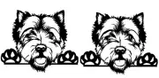 West Highland Terrier 2 Pack Black Vinyl Decal Car Truck Laptop Tablet Notebook