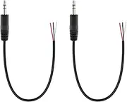 Fancasee (2 Pack) 3.5mm Male Plug to Bare Wire Open End TRS 3 Pole Stereo 1/8" 3.5mm Plug Jack Connector Audio Cable for Headphone Headset Earphone Cable Repair