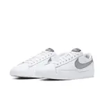 NIKE 休閒鞋 W BLAZER LOW LE 女鞋 皮革 低筒 復古 球鞋 白 銀 AV9370106